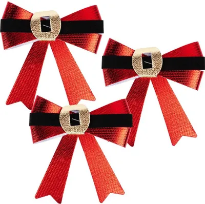 Obrázek produktu pro Vánoční ozdobná mašle 10x10 cm 3 ks.