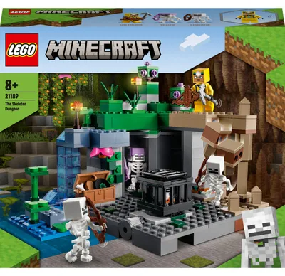 Produktbild von LEGO 21189 Minecraft Das Skelettverlies, Set mit Höhlen, Skelettfiguren, feindlichen Kreaturen und Zubehör, Spielzeug für Kinder