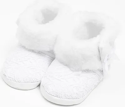 Produktbild von Baby Winter Spitze Booties New Baby 3-6 m weiß, Gr. 3- 6 m
