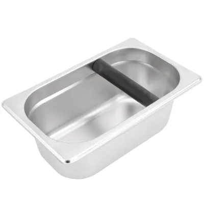 Imagen del producto de Contenedor de acero inoxidable para residuos de café molido, tipo "knock box", accesorio para máquina de café