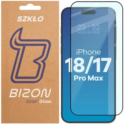 Produktbild von Gehärtetes Glas für iPhone 18 Pro Max / 17 Pro Max, Bizon Glass Edge, Schwarzer Rahmen
