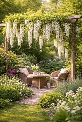Produktbild von Weißer Blauregen Longissima Alba 180–200 cm – Wisteria floribunda, duftende Kletterpflanze, winterhart, rankend, Zierpflanze Garten