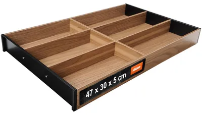 Zdjęcie produktu dla BLUM AMBIA-LINE taca na sztućce NL500mm, W300mm, orzech Tennessee