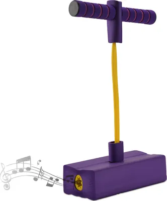 Obrázok produktu pre Relaxdays Pogo Jumper pre deti, do 80 kg, skákacie hračka na vonkajšie použitie, Bungee Hopper, s pískacou, penová hmota, fialová