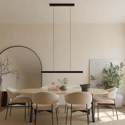 Immagine prodotto di LUMIÈRE Design Lampada a Sospensione 'Kalea' 100cm Effetto Legno LED dimmerabile Nero