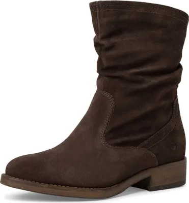 Produktbild von Tamaris Damen Stiefelette Reißverschluss Nubukleder Schaft gerafft 1-25481-41, Größe:37 EU, Farbe:Braun