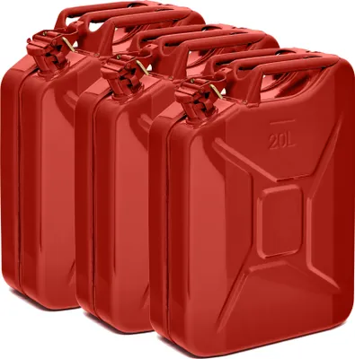 Produktbild von Oxid7® by BW Kraftstoffkanister Metall Benzinkanister 3x 20 Liter - Rot RAL 3000 - UN-Zulassung - Hergestellt in Europa
