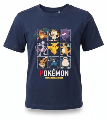 Produktbild von Pokemon Pikachu Jungen T-Shirt Kurzarm Shirt Gr. 98-128, 100% Baumwolle - Dunkelblau, 116
