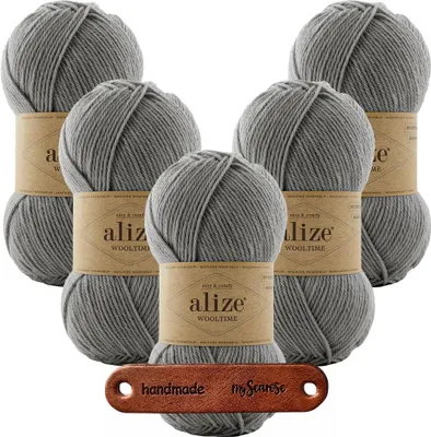 Produktbild von 5 x ALIZE WOOLTIME 21 Grey mit Label