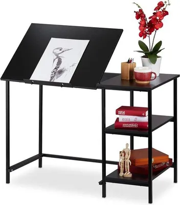Zdjęcie produktu dla Składane biurko 75 x 110 x 55 cm, czarne, na laptopa