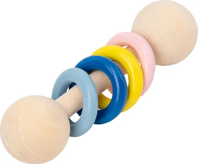 Image de Hochet pour bébé Jouet en bois avec anneau de préhension Jouet pour garçon fille Cadeau 4 anneaux