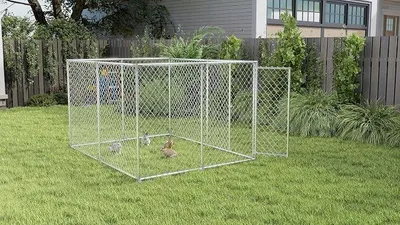 Imagen del producto de Jaula para animales pequeños, conejos y gallinas – Jaula robusta de metal para animales pequeños, con estructura de acero galvanizado, resistente a depredadores, ideal para jardín y patio, 250 x 200 x 150 cm