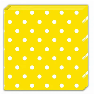 Produktbild von Gelb gepunktet 3-lagige Papierservietten 33x33cm