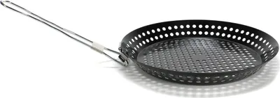 Produktbild von Grillpfanne gelocht mit Klappgriff, BBQ Pfanne für Fisch, Fleisch, Gemüse, Ø 24 cm