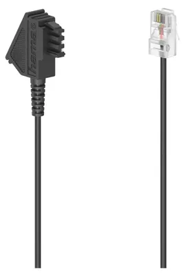 Produktbild von Hama DSL-Box-Kabel TAE-F - Modular-8p2c, 0,5 m, Schwarz