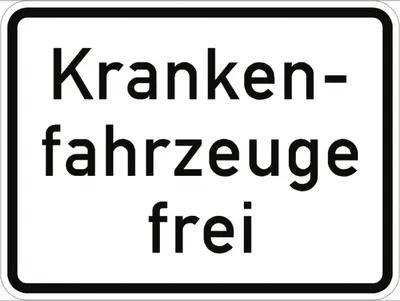 Produktbild von Verkehrsschild VZ1026-34, Krankenfahrzeuge frei, Alu, RA1, 420x315 mm