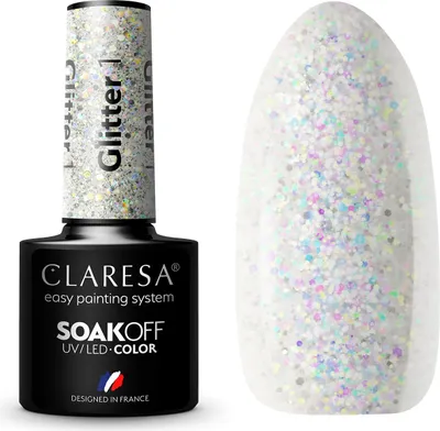 Obrázek produktu pro CLARESA Hybridní gel lak na nehty GLITTER 1 -5g