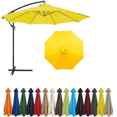 Image de Housse de remplacement pour parasol, jaune, 2,7 mètres, 8 baleines, protection UV, polyester