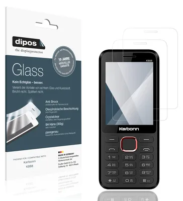 Produktbild von 2x Schutzfolie für Karbonn K888 - Anti-Shock 9H Folie dipos Glass Kunststoffglas