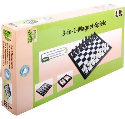 Produktbild von Magnetspiel 3-in-1 Reiseset Schach Dame Backgammon Spiel