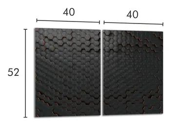 Obrázek produktu pro Ochranná skleněná deska na sporák 2x40x52 černá
