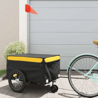 Produktbild von "2026 Aktion"Robuste Fahrradanhänger - modernes Design - Transportanhänger - Schwarz und Gelb 45 kg Eisen Promotion733095 - Fahrradanhänger