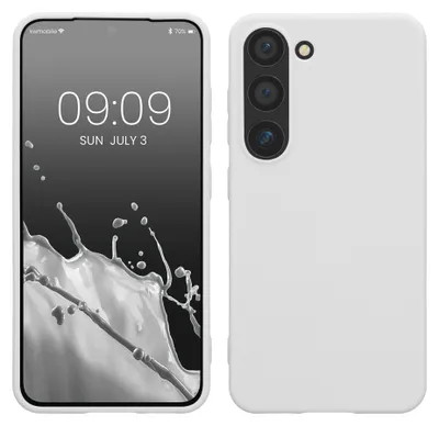 Produktbild von kwmobile Handyhülle für Samsung Galaxy S23 Hülle - TPU Case - Kabelloses Laden - Schutzhülle Cover in Weiß matt
