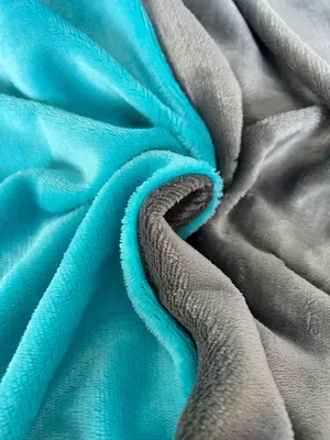 Produktbild von Teddy Plüsch Bettwäsche 155x200 cm Warme Winter Uni Wende Bettbezug Flauschig Anthrazit Petrol Türkis 4 teilig