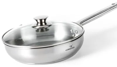 Sautierpfanne 24 cm, nikkelfreier Edelstahl, induktionsgeeignet, 2,4 l