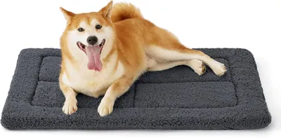 Productafbeelding van Hondenmat wasbaar - 89 x 56 cm - voor middelgrote honden - fleece met schuimvulling - antislip - donkergrijs
