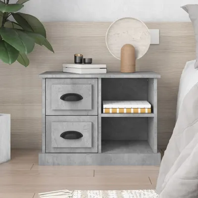 Produktbild von Maison Exclusive - Nachttisch Betongrau 60x35,5x45 cm