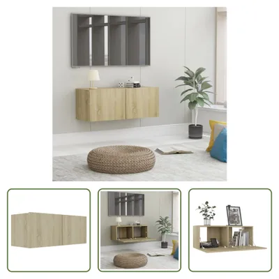 Produktbild von The Living Store TV-Schrank Sonoma-Eiche 80x30x30 cm Holzwerkstoff