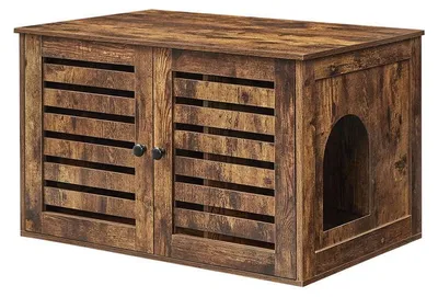 Produktbild von Möbel für Katzentoilette – Katzenklo – Katzenhaus – Spanplatte – Vintage-Braun – 80 x 53 x 49,2 cm