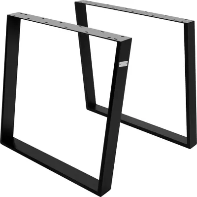 Obrázek produktu pro ML-Design sada 2 stolových podnoží 80GRAD, sklon 75x72 cm, černá, profil 8x2 cm, šikmé nohy stolu, kovové nábytkové podnože, šikmý ocelový rám stolu