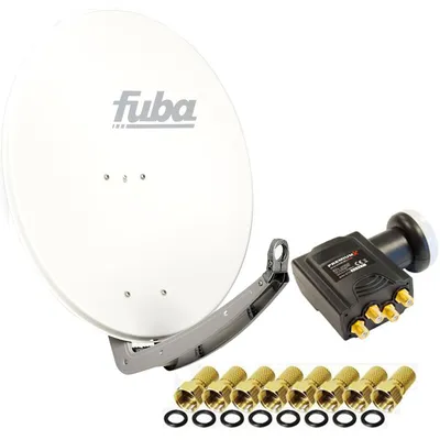 Produktbild von Fuba Antenne 74x84cm Alu Weiß DAA 780 W PremiumX DELUXE Quad LNB 0,1 dB + 8x F-Stecker
