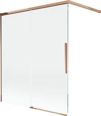 Image de Mexen Rox Paroi pliante coulissante pour baignoire à 2 volets 140 x 150 cm, transparente, or rose - 8C9-140-003-60-00