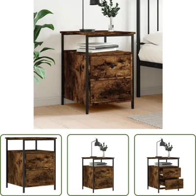 Produktbild von The Living Store Nachttisch Räuchereiche 44x45x60 cm Holzwerkstoff