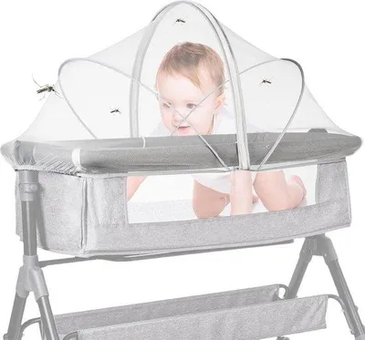 Produktbild von Famanu Mückennetz für Babybetten - 100x55cm - Insektenschutz - Faltbar - Weiß