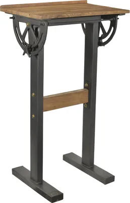 Produktbild von Stehpult Ledgends Rednerpult Homeoffice Teak Eisen Braun Schwarz