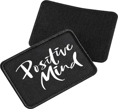 Produktbild von Huuraa Patch Positiv Mind Schriftzug Black 10 x 6,5cm Baumwolle Klettpatch für Mütze Geschenkidee