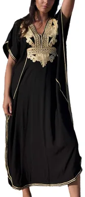 Immagine prodotto di Solidchoice - Caftano lungo estivo, abito maxi da donna, ideale come copricostume da spiaggia
