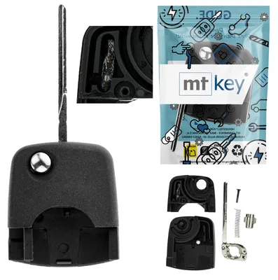 Produktbild von Funk Schlüssel Klappschlüssel Kopfteil +Transponder ID48 +Rohling HU66 kompatibel mit Audi A2 A3 S3 8L A4 S4 B5 B6 A6 S6 C5 A8 D2 TT 8N Allroad Autoschlüssel