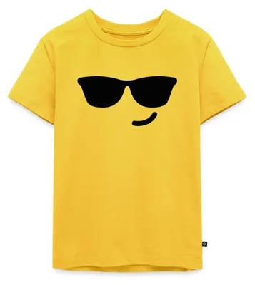 Produktbild von Spreadshirt Emoticon Cool Kostüm Karneval Gruppenkostüm Kinder Premium T-Shirt, 134/140 (8 Jahre), Sonnengelb