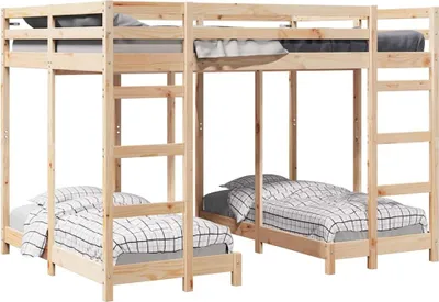 Immagine prodotto di Struttura letto a castello triplo Marrone 140 x 200 cm