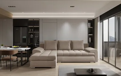 Productafbeelding van Kaiser Möbel: Elegante en moderne hoekbank TOMI Castel, beige, rechts