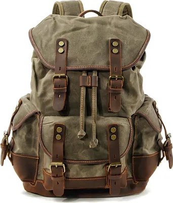 Produktbild von Motorrad Rucksack / Motorradtasche Canvas # Vintage RG8 20 Liter grün