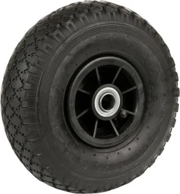 Produktbild von DOMINO Pneumatische Rad für Schubkarre 3.00-4 | Schubkarrenrad Stahlrad Vollgummi Durchmesser 260 mm Tragkraft 150kg | Ersatzrad Gummirad |  Schubkarrenreifen | Kugellager | Schwarz