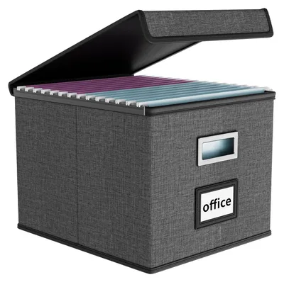 Image de Omgoods - Boîte de rangement pliable avec couvercle, dimensions : 38,5 x 33 x 27,5 cm