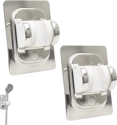 Imagen del producto de Soportes para ducha autoadhesivos, ajustables, paquete de 2 unidades, para baño