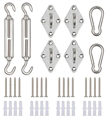 Produktbild von Sonnensegel Befestigungsset SunComfort M6 aus Edelstahl – Komplettes Montageset für Kleine & Mittlere Schattensegel